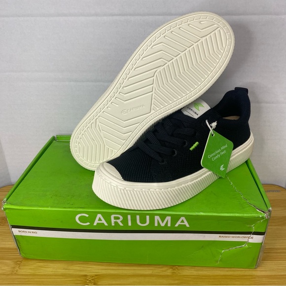 Cariuma Shoes - Cariuma IBI Black Knit 3.5M/5W Sneakers W/Damaged Box W/Free Socks Light Eco New